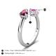5 - Afra 1.90 ctw Rhodolite Garnet Pear Shape (7x5 mm) & Pink Sapphire Oval Shape (7x5 mm) Toi Et Moi Engagement Ring 