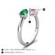 5 - Afra 1.80 ctw Emerald Pear Shape (7x5 mm) & Pink Sapphire Oval Shape (7x5 mm) Toi Et Moi Engagement Ring 