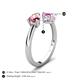 5 - Afra 1.70 ctw Pink Tourmaline Pear Shape (7x5 mm) & Pink Sapphire Oval Shape (7x5 mm) Toi Et Moi Engagement Ring 