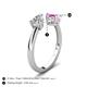 5 - Afra 1.90 ctw White Sapphire Pear Shape (7x5 mm) & Pink Sapphire Oval Shape (7x5 mm) Toi Et Moi Engagement Ring 