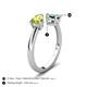 5 - Afra 1.96 ctw Peridot Pear Shape (7x5 mm) & Lab Created Alexandrite Oval Shape (7x5 mm) Toi Et Moi Engagement Ring 