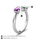 5 - Afra 1.81 ctw Amethyst Pear Shape (7x5 mm) & Lab Created Alexandrite Oval Shape (7x5 mm) Toi Et Moi Engagement Ring 