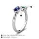 5 - Afra 2.06 ctw Blue Sapphire Pear Shape (7x5 mm) & Lab Created Alexandrite Oval Shape (7x5 mm) Toi Et Moi Engagement Ring 