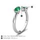 5 - Afra 1.96 ctw Emerald Pear Shape (7x5 mm) & Lab Created Alexandrite Oval Shape (7x5 mm) Toi Et Moi Engagement Ring 