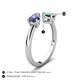 5 - Afra 1.76 ctw Iolite Pear Shape (7x5 mm) & Lab Created Alexandrite Oval Shape (7x5 mm) Toi Et Moi Engagement Ring 