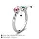 5 - Afra 1.86 ctw Pink Tourmaline Pear Shape (7x5 mm) & Lab Created Alexandrite Oval Shape (7x5 mm) Toi Et Moi Engagement Ring 