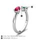 5 - Afra 2.11 ctw Ruby Pear Shape (7x5 mm) & Lab Created Alexandrite Oval Shape (7x5 mm) Toi Et Moi Engagement Ring 