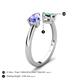 5 - Afra 1.91 ctw Tanzanite Pear Shape (7x5 mm) & Lab Created Alexandrite Oval Shape (7x5 mm) Toi Et Moi Engagement Ring 