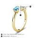 5 - Afra 1.65 ctw Blue Topaz Pear Shape (7x5 mm) & IGI Certified Lab Grown Diamond Oval Shape (7x5 mm) Toi Et Moi Engagement Ring 