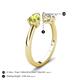 5 - Afra 1.60 ctw Peridot Pear Shape (7x5 mm) & IGI Certified Lab Grown Diamond Oval Shape (7x5 mm) Toi Et Moi Engagement Ring 