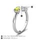 5 - Afra 1.60 ctw Peridot Pear Shape (7x5 mm) & IGI Certified Lab Grown Diamond Oval Shape (7x5 mm) Toi Et Moi Engagement Ring 