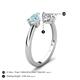 5 - Afra 1.40 ctw Aquamarine Pear Shape (7x5 mm) & IGI Certified Lab Grown Diamond Oval Shape (7x5 mm) Toi Et Moi Engagement Ring 