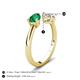 5 - Afra 1.60 ctw Emerald Pear Shape (7x5 mm) & IGI Certified Lab Grown Diamond Oval Shape (7x5 mm) Toi Et Moi Engagement Ring 