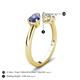 5 - Afra 1.40 ctw Iolite Pear Shape (7x5 mm) & IGI Certified Lab Grown Diamond Oval Shape (7x5 mm) Toi Et Moi Engagement Ring 