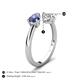 5 - Afra 1.40 ctw Iolite Pear Shape (7x5 mm) & IGI Certified Lab Grown Diamond Oval Shape (7x5 mm) Toi Et Moi Engagement Ring 