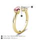 5 - Afra 1.50 ctw Pink Tourmaline Pear Shape (7x5 mm) & IGI Certified Lab Grown Diamond Oval Shape (7x5 mm) Toi Et Moi Engagement Ring 