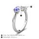 5 - Afra 1.55 ctw Tanzanite Pear Shape (7x5 mm) & IGI Certified Lab Grown Diamond Oval Shape (7x5 mm) Toi Et Moi Engagement Ring 