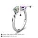 5 - Afra 1.58 ctw Lab Created Alexandrite Pear Shape (7x5 mm) & Amethyst Oval Shape (7x5 mm) Toi Et Moi Engagement Ring 