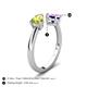 5 - Afra 1.52 ctw Peridot Pear Shape (7x5 mm) & Amethyst Oval Shape (7x5 mm) Toi Et Moi Engagement Ring 