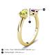 5 - Afra 1.52 ctw Peridot Pear Shape (7x5 mm) & Amethyst Oval Shape (7x5 mm) Toi Et Moi Engagement Ring 