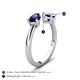 5 - Afra 1.62 ctw Blue Sapphire Pear Shape (7x5 mm) & Amethyst Oval Shape (7x5 mm) Toi Et Moi Engagement Ring 