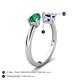 5 - Afra 1.52 ctw Emerald Pear Shape (7x5 mm) & Amethyst Oval Shape (7x5 mm) Toi Et Moi Engagement Ring 