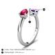5 - Afra 1.67 ctw Ruby Pear Shape (7x5 mm) & Amethyst Oval Shape (7x5 mm) Toi Et Moi Engagement Ring 