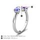 5 - Afra 1.47 ctw Tanzanite Pear Shape (7x5 mm) & Amethyst Oval Shape (7x5 mm) Toi Et Moi Engagement Ring 