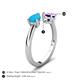 5 - Afra 1.07 ctw Turquoise Pear Shape (7x5 mm) & Amethyst Oval Shape (7x5 mm) Toi Et Moi Engagement Ring 