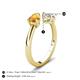 5 - Afra 1.65 ctw Citrine Pear Shape (7x5 mm) & White Sapphire Oval Shape (7x5 mm) Toi Et Moi Engagement Ring 