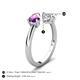 5 - Afra 1.65 ctw Amethyst Pear Shape (7x5 mm) & White Sapphire Oval Shape (7x5 mm) Toi Et Moi Engagement Ring 