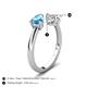 5 - Afra 1.85 ctw Blue Topaz Pear Shape (7x5 mm) & White Sapphire Oval Shape (7x5 mm) Toi Et Moi Engagement Ring 