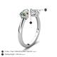 5 - Afra 1.86 ctw Lab Created Alexandrite Pear Shape (7x5 mm) & White Sapphire Oval Shape (7x5 mm) Toi Et Moi Engagement Ring 