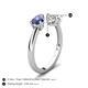 5 - Afra 1.60 ctw Iolite Pear Shape (7x5 mm) & White Sapphire Oval Shape (7x5 mm) Toi Et Moi Engagement Ring 