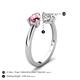 5 - Afra 1.70 ctw Pink Tourmaline Pear Shape (7x5 mm) & White Sapphire Oval Shape (7x5 mm) Toi Et Moi Engagement Ring 