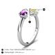5 - Afra 1.65 ctw Amethyst Pear Shape (7x5 mm) & Yellow Sapphire Oval Shape (7x5 mm) Toi Et Moi Engagement Ring 