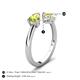 5 - Afra 1.80 ctw Peridot Pear Shape (7x5 mm) & Yellow Sapphire Oval Shape (7x5 mm) Toi Et Moi Engagement Ring 