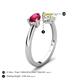 5 - Afra 1.95 ctw Ruby Pear Shape (7x5 mm) & Yellow Sapphire Oval Shape (7x5 mm) Toi Et Moi Engagement Ring 