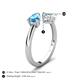 5 - Afra 1.57 ctw Blue Topaz Pear Shape (7x5 mm) & Aquamarine Oval Shape (7x5 mm) Toi Et Moi Engagement Ring 