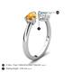 5 - Afra 1.37 ctw Citrine Pear Shape (7x5 mm) & Aquamarine Oval Shape (7x5 mm) Toi Et Moi Engagement Ring 