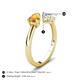 5 - Afra 1.37 ctw Citrine Pear Shape (7x5 mm) & Aquamarine Oval Shape (7x5 mm) Toi Et Moi Engagement Ring 