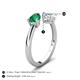 5 - Afra 1.52 ctw Emerald Pear Shape (7x5 mm) & Aquamarine Oval Shape (7x5 mm) Toi Et Moi Engagement Ring 