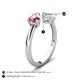 5 - Afra 1.42 ctw Pink Tourmaline Pear Shape (7x5 mm) & Aquamarine Oval Shape (7x5 mm) Toi Et Moi Engagement Ring 