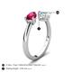5 - Afra 1.67 ctw Ruby Pear Shape (7x5 mm) & Aquamarine Oval Shape (7x5 mm) Toi Et Moi Engagement Ring 