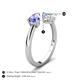 5 - Afra 1.47 ctw Tanzanite Pear Shape (7x5 mm) & Aquamarine Oval Shape (7x5 mm) Toi Et Moi Engagement Ring 