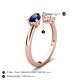 5 - Afra 1.62 ctw Pink Sapphire Pear Shape (7x5 mm) & Aquamarine Oval Shape (7x5 mm) Toi Et Moi Engagement Ring 