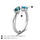 5 - Afra 1.55 ctw London Blue Topaz Pear Shape (7x5 mm) & Turquoise Oval Shape (7x5 mm) Toi Et Moi Engagement Ring 