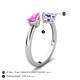5 - Afra 1.75 ctw Pink Sapphire Pear Shape (7x5 mm) & Tanzanite Oval Shape (7x5 mm) Toi Et Moi Engagement Ring 