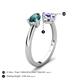 5 - Afra 1.70 ctw London Blue Topaz Pear Shape (7x5 mm) & Tanzanite Oval Shape (7x5 mm) Toi Et Moi Engagement Ring 