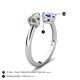 5 - Afra 1.71 ctw Lab Created Alexandrite Pear Shape (7x5 mm) & Tanzanite Oval Shape (7x5 mm) Toi Et Moi Engagement Ring 